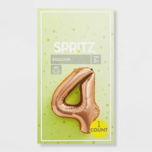 Spritz number 4 rose gold balloon 34 inch (L) x 24.4 inch (W)